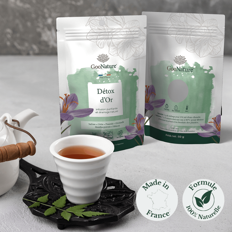 Détox d’Or – Infusion détox naturelle au Safran et plantes purifiantes