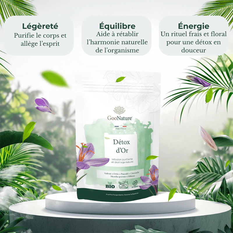 Détox d’Or – Infusion détox naturelle au Safran et plantes purifiantes