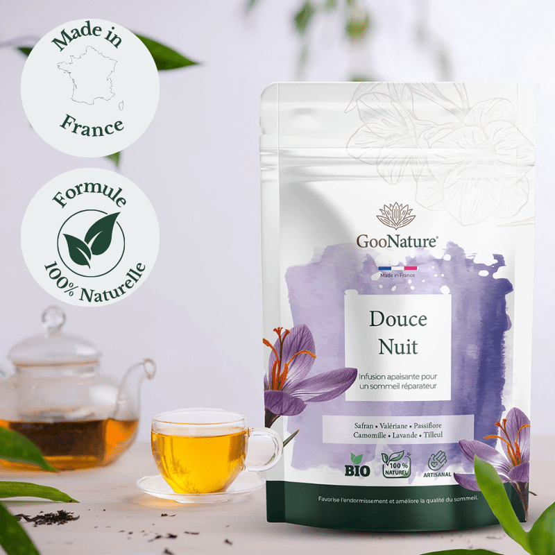 Douce Nuit – Infusion sommeil naturelle au Safran et plantes apaisantes