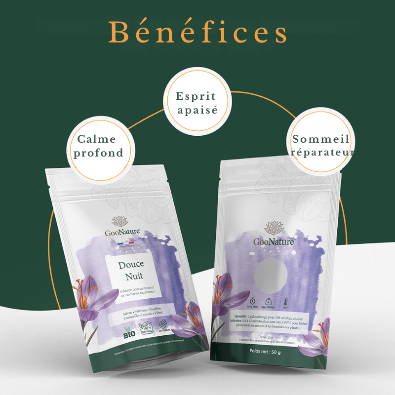 Douce Nuit – Infusion sommeil naturelle au Safran et plantes apaisantes